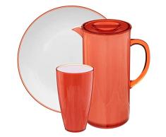 Juego de vajilla de poliestireno en rojo coral WellHome.