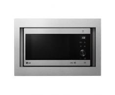 LG MH6565CPST - Microondas grill con tecnología Smart Inverter, kit de encastre, potencia microondas y grill 1450 W, 25 litros de capacidad, display LED, panel táctil y giratorio, acero antihuellas