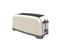 Taurus Vintage Single Cream - Tostador, 850W, 6 niveles de tostado, una ranura extra larga de anchura variable, funciones: stop y descongelar, sistema auto centrado, acero inoxidable