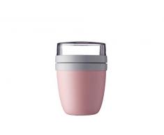 Mepal - Fiambrera Ellipse - Práctico Vaso para Yogur y Muesli - Compartimentos separados para Porta Alimentos - Apto para Congelador, Microondas y Lavavajillas - 500 ml + 200 ml - Nordic Pink