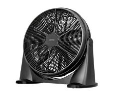 MPM MWP-18 Ventilador Suelo Industrial circulatorio silencioso oscilante 360°, 3 velocidades, 53cm, Negro, 90W, Plata, 53 cm