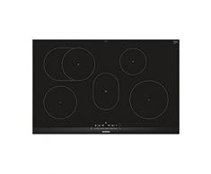 Siemens EH875FFB1E hobs Negro, Acero inoxidable Integrado Con - Placa (Negro, Acero inoxidable, Integrado, Con placa de inducción, Vidrio y cerámica, 1400 W, 14,5 cm)