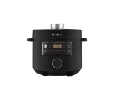 Moulinex Epic Turbo Cuisine CE7548 - Olla a presión eléctrica 1090 W, 10 programas automáticos, modo chef, cestillo de cocción al vapor, temporizador hasta 12 horas y mantiene 24 horas caliente, Negro