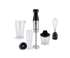 7H DAYRON 0 Batidora de Mano Super Power Plus, Picadora y Trituradora de Alimentos, Cuchillas de Acero Inoxidable,1200W, Garantía 2 Años, 1200 W, 800 milliliters, Plata/Negro