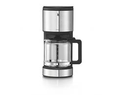 WMF Aroma Terra Cafetera con jarra de cristal de 1,2 L para 10 tazas e indicador de nivel de agua en el exterior, acabados de acero inoxidable de cromargan mate, 1000 W, 1.25 litros, negro