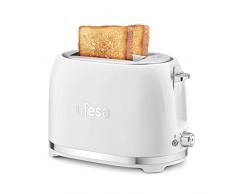 Ufesa Classic PinUp Tostador de 2 Ranuras Anchas Vintage, 850W, 7 Niveles, Función Recalentar, Descongelar y Cancelar, Bandeja Recogemigas, Blanco