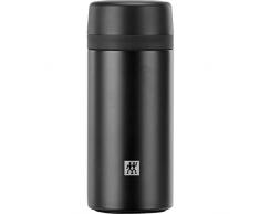 ZWILLING THERMO Botella tÃ©rmica, Colador integrado, Botella tÃ©rmica para tÃ© y agua infusionada, Aislamiento de doble pared, 420 ml, Altura: 17,2 cm, Negro