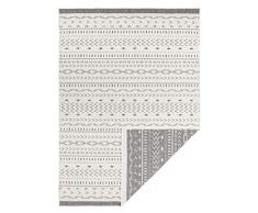 NORTHRUGS Kuba-Alfombra Reversible para Interior y Exterior (80 x 150 cm, 100% Polipropileno, fácil de Limpiar, Resistente a los Rayos UV y a la Humedad, Apta para Suelo Radiante), Color Gris y Crema