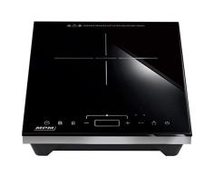 MPM MKE-14 Placa de Inducción Sobremesa Portátil, Superficie de Cristal, Control Táctil, Temperatura Regulable de 60 a 240°C, Temporizador, Programable, 1800W
