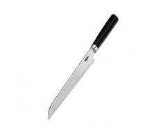 Wilfa EGO VG-10 Cuchillo para pan - Hoja de 20 cm, 67 capas de acero de Damasco, núcleo de acero japonés VG-10, dureza de la hoja: HRC: 60±2