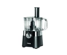 Rotel 1436550 Robot de Cocina Multifunción, Picadora Eléctrica, Batidora Licuadora, Rallo, Exprimidor Acero inoxidable, De plástico, Negro, 38,5 x 24,6 x 11,9 cm