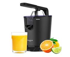 Taurus Amazing SQ601X - Exprimidor eléctrico de palanca 600W, motor AC profesional, depósito de 0,65L, 2 conos para todos los cítricos, cuerpo y filtro de acero inoxidable, fácil limpieza, desmontable