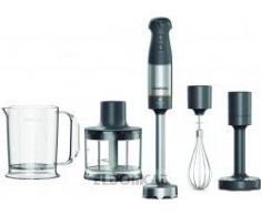 Kenwood Batidora de Mano Triblade XL Antisalpicaduras, Picadora de 500 ml, Accesorio Batidor y para Puré de Metal y Vaso de Plástico sin BPA, Apta para el Lavavajillas, HBM60.307GY, 1000W, Gris