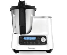 Moulinex ClickChef HF4SPRBL - Robot de cocina multifunción 1400W, 3.6 l, recetario en Castellano, 5 programas Auto, temperatura de 30 a 120 ºC, 12 velocidades , 32 funciones, báscula, vaporera, blanco