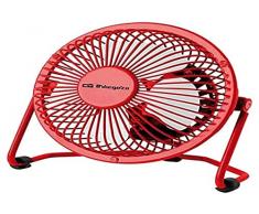 Orbegozo PW 1021 - Mini ventilador USB de sobremesa, silencioso, 8 W, rojo