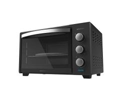 Cecotec Horno de Sobremesa de Convección 30 L Bake&Toast 3000 4Pizza Black Gyro. 1600 W, Multifunción, Piedra para hornear Pizza, Puerta Doble Cristal y Acero, Incluye Rustidor giratorio