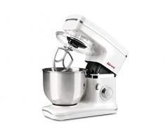 Girmi IM30 Gastronomo - Batidora (Batidora de varillas, Acero inoxidable, Blanco, Batir, Amasar, Mezcla, Remover, 5,2 L, Giratorio, Plata)