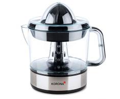 Korona 27020 - Círculo de limón, acero inoxidable/negro, 40 W, recipiente para zumo extraíble, marcha hacia la derecha/izquierda, 0,7 litros, 2 conos de presión, inicio/parada automática