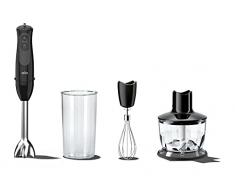 Braun Minipimer 3 Vario MQ 3135 BK, Batidora de Mano con 11 Velocidades, Vaso Medidor de Plástico de 600 ml sin BPA, Potencia 900 W, Negro
