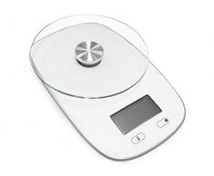 Tristar KW-2445 Balanza de cocina con capacidad máxima 5 kg y plato con vidrio de seguridad, 3 W, Blanco