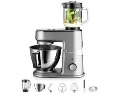 WMF Kitchenminis Robot One for All, 430 W, formato compacto, bol de acero inoxidable, batidora de vaso, pantalla LCD, 8 velocidades, 7 accesorios incluidos