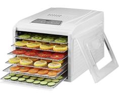 Saro Deshidratador VeggyDry (secadora de frutas y verduras, deshidratador de alimentos, deshidratador, regulador de temperatura, pantalla LED, temporizador, 6 bandejas sin BPA), color blanco
