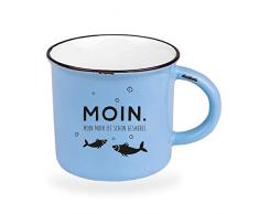 Grafik-Werkstatt Taza de café vintage | Taza de cerámica para regalar | 400 ml | Marítimo | Moin 61331 Azul