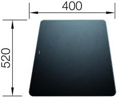BLANCO 223562 Vidrio Negro tabla de cocina para cortar - Tabla de cortar (Vidrio, Negro, 520 mm, 400 mm)