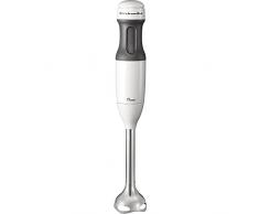 KitchenAid 5KHB1231EWH Batidora de mano Classic, 180 W, 0.7 litros, De plástico, 2 Velocidades, Gris, Blanco