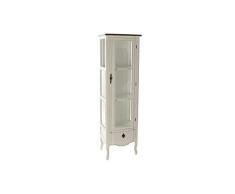 Vitrina DKD Home Decor Blanco Marrón Cristal Madera de Paulonia (49 x 39 x 160 cm)
