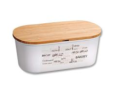 Kesper 58500-Panera Caja de Pan, Melamina, bambú, marrón