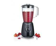 SEVERIN Batidora de vaso de tritán, batidora picadora con 2 velocidades y pulsación adicional, batidora eléctrica con cuchillas de acero inoxidable, 600 W, 1,5 L, negro, SM 3707