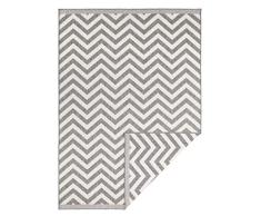 NORTHRUGS Palma 103432-80 x 150 cm, 100% Polipropileno, fácil de Limpiar, Resistente a los Rayos UV y a la Humedad, Apta para Suelo Radiante, Color Gris y Crema, 103432-80 x 150