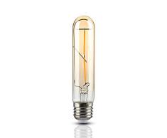 Lámpara tubular LED filamento vintage ámbar 2 W, 27 T30-blanco cálido
