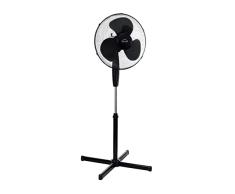 Ventilador de pie de 40 cm, color negro, rejilla metálica inclinable, altura ajustable (máx. 125 cm), ventilador de pie, ventilador silencioso, ventilador de mesa silencioso