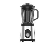 Cecotec Batidora de Vaso Power Black Titanium 1000 INOX. 1000 W, Cuerpo de Acero Inoxidable, Cuchilla de 6 Hojas con Recubrimiento de Titanio Negro, Jarra de Vidrio 1.5 L, 5 Velocidades