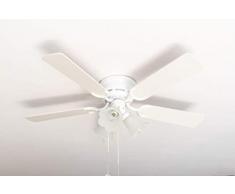 Pepeo GmbH Ventilador de techo Kisa Deluxe 105 cm blanco Ala blanca/arce, incluyendo iluminación e interruptor de arranque
