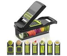 Mandoline Slicer Spiralizer Vegetable Slicer,Multifunctional Vegetables Artifact Cut Cortador de alambre de papa en cubitos,y Rallador Slicer Zucchini Spaghetti Maker