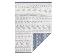 NORTHRUGS Cuba Kuba-Alfombra Reversible (80 x 250 cm, 100% Polipropileno, fácil de Limpiar, Resistente a los Rayos UV y a la Humedad, Apta para Suelo Radiante), Color Azul y Crema, Sisal, 80x250 cm