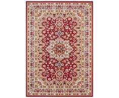 Nouristan Parun Täbriz Mirkan Orient salón Pelo Corto Vintage Alfombra Oriental para Comedor, Sala de Estar, Dormitorio, Color Rojo, 80 x 150 cm, Polipropileno (PP)