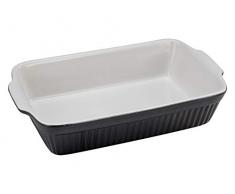Creatable, 23531 Serie Classic Black & White - Juego de vajilla y cazuela (cerámica, rectangular), color blanco y negro