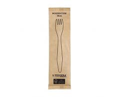Tessera Bio Products QA123BWSFSC - Tenedores de madera (1/1, 18 cm de longitud, 100 unidades)
