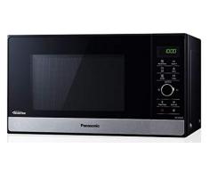 Panasonic Microondas NN-GD38HSGTG con parrilla (1000 W, vaporera, microondas combinado, molde para pizza, 23 litros) acero inoxidable negro