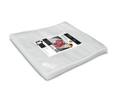 CASO Bolsas de borde sellado, 28 x 25 cm, 90 mμ, 100 unidades, exclusivamente para sellador al vacío, superficie lisa, soldadura estable, sin BPA, Sous Vide, fabricado en Alemania