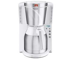 Melitta Look IV Therm Timer Cafetera de Filtro con Jarra Isotérmica, 1000 W, 1.25 litros, Blanco