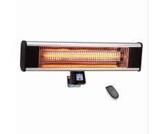 Lacor - 69426 - Calentador Eléctrico de pared de 2400 vatios, Calefactor de Fibra de Carbono, Regulación Angular 25°, Control Remoto, Medidas 85x22,5x26,5 cm, Negro