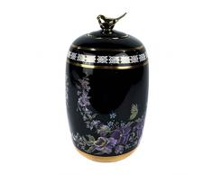 Jarrón DKD Home Decor Porcelana Negro Shabby Chic (14 x 14 x 24 cm)
