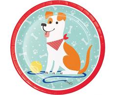 Creative Converting Dog Party Platos, Papel, Multicolor