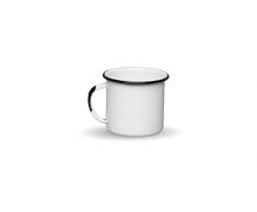 CINSA-315752- Taza de café de acero esmaltado, diámetro 5 cm, 80 ml, color blanco