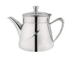 Café Olé Arabica Tetera Lisa, Acabado Espejo, Acero Inoxidable 18/10, Apta Para Lavavajillas, Pomo y Asa de Tacto Frío, 48 oz, 1,4 Litros, ABT-048